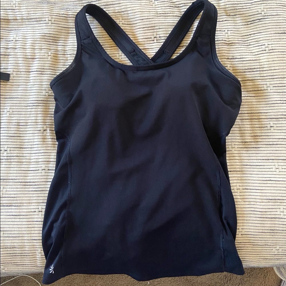 Athleta black razor back tank